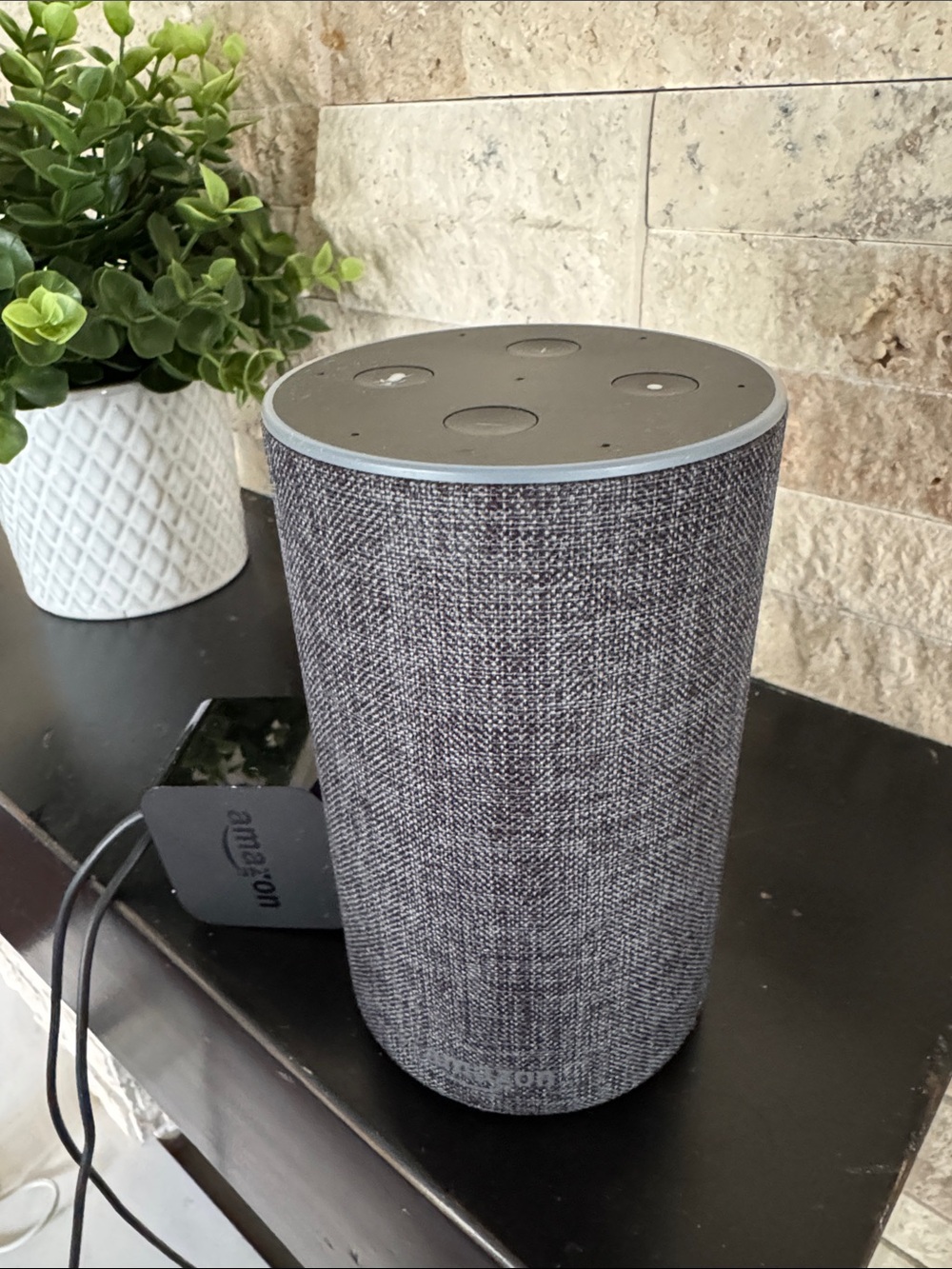 Amazon Echo 2nd Generation Fabric Smart Speaker in Charcoal Gray - Picture 4 of 5